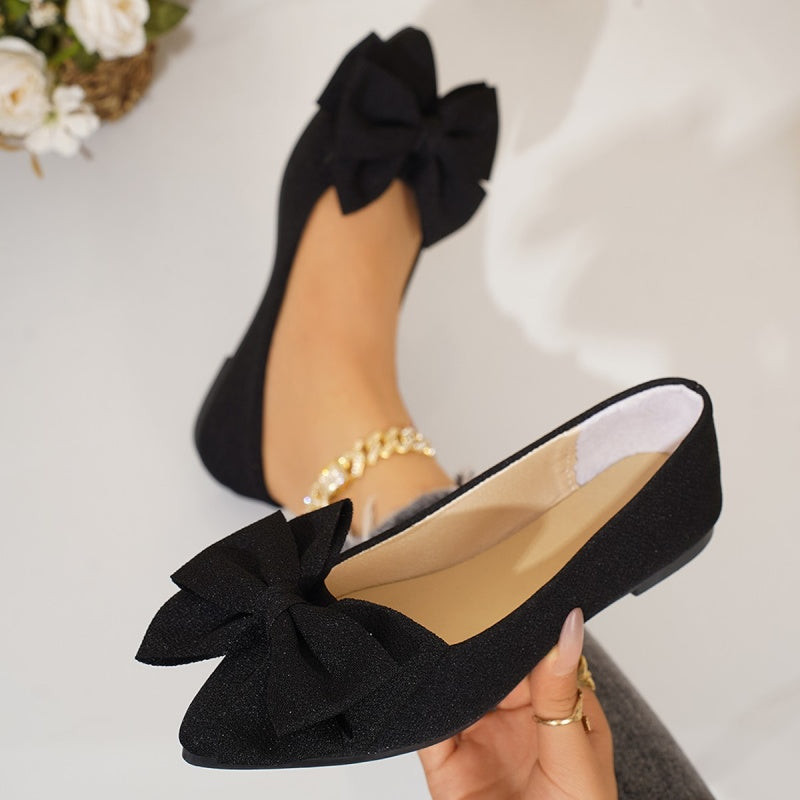 Ballerines à Bout Pointu et Nœud pour Femme