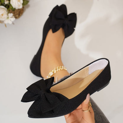 Ballerines à Bout Pointu et Nœud pour Femme