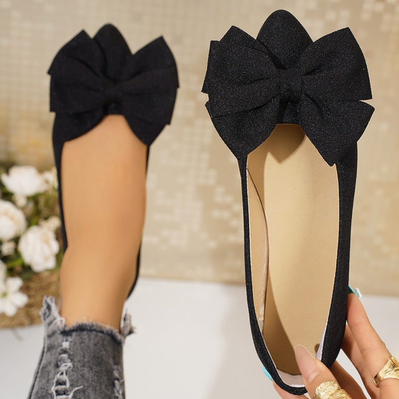 Ballerines à Bout Pointu et Nœud pour Femme