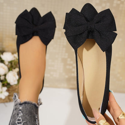 Ballerines à Bout Pointu et Nœud pour Femme