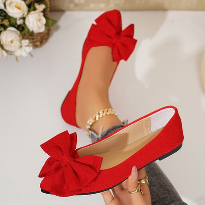 Ballerines à Bout Pointu et Nœud pour Femme