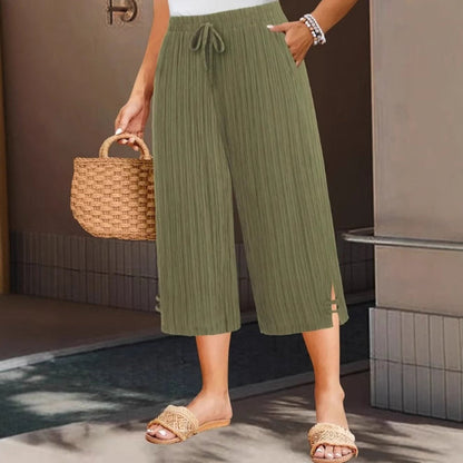 💐50% DE RÉDUCTION ! Pantalon Large à Côtes Taille Haute – Flatteur & Tendance 👗✨【Offre Flash】