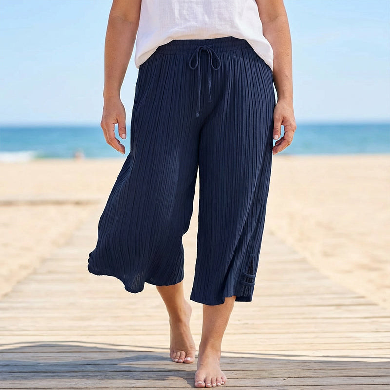 💐50% DE RÉDUCTION ! Pantalon Large à Côtes Taille Haute – Flatteur & Tendance 👗✨【Offre Flash】