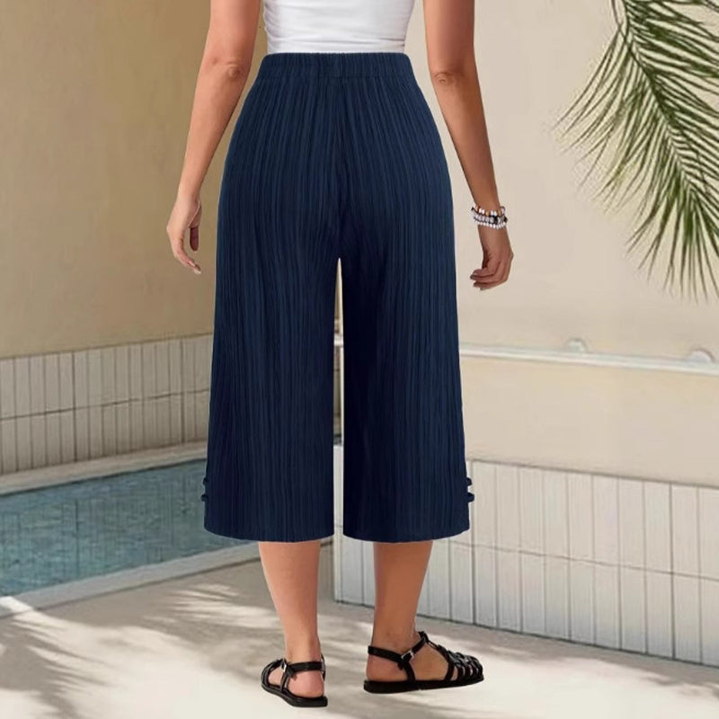 💐50% DE RÉDUCTION ! Pantalon Large à Côtes Taille Haute – Flatteur & Tendance 👗✨【Offre Flash】