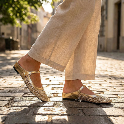 👡 60% DE RÉDUCTION! ✨ Mules Mary Jane à Bout Carré Tissées – Tendance, Confortables & Faciles à Enfiler 🌸