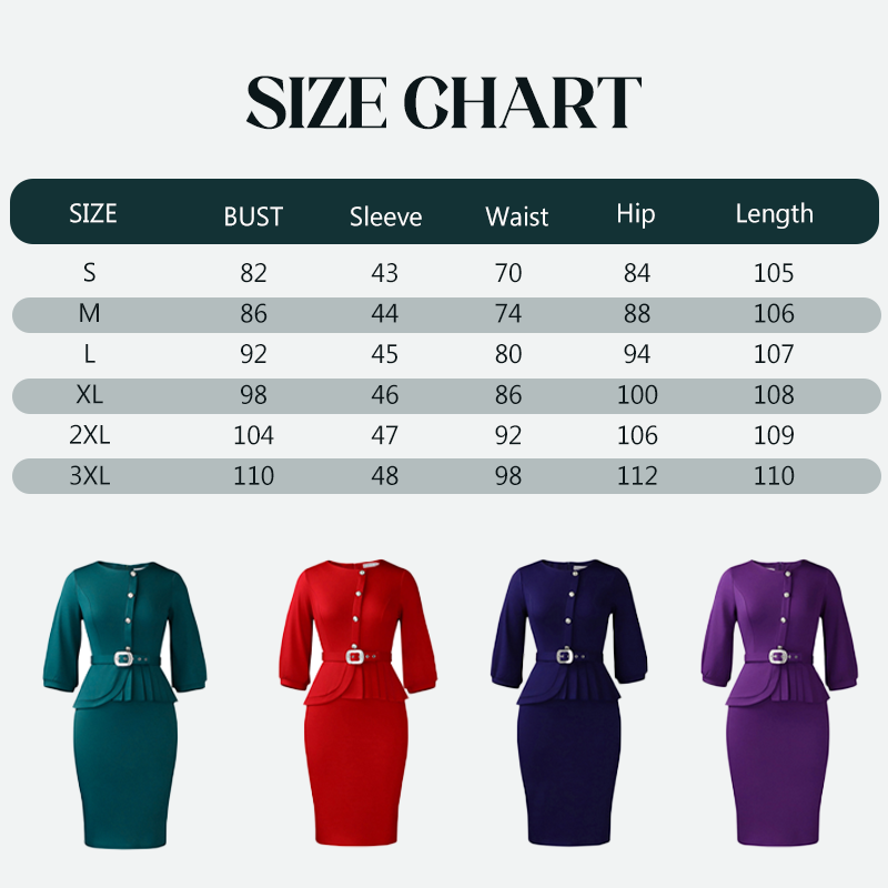 Elegant Peplum Bodycon Dress with Belt
