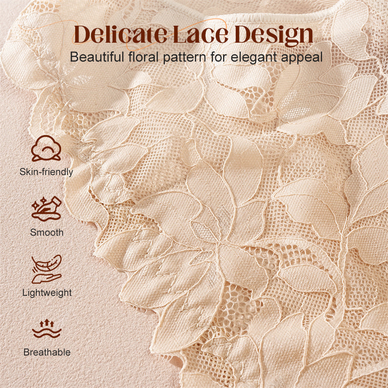 Culotte avec dentelle fleurie et taille basse