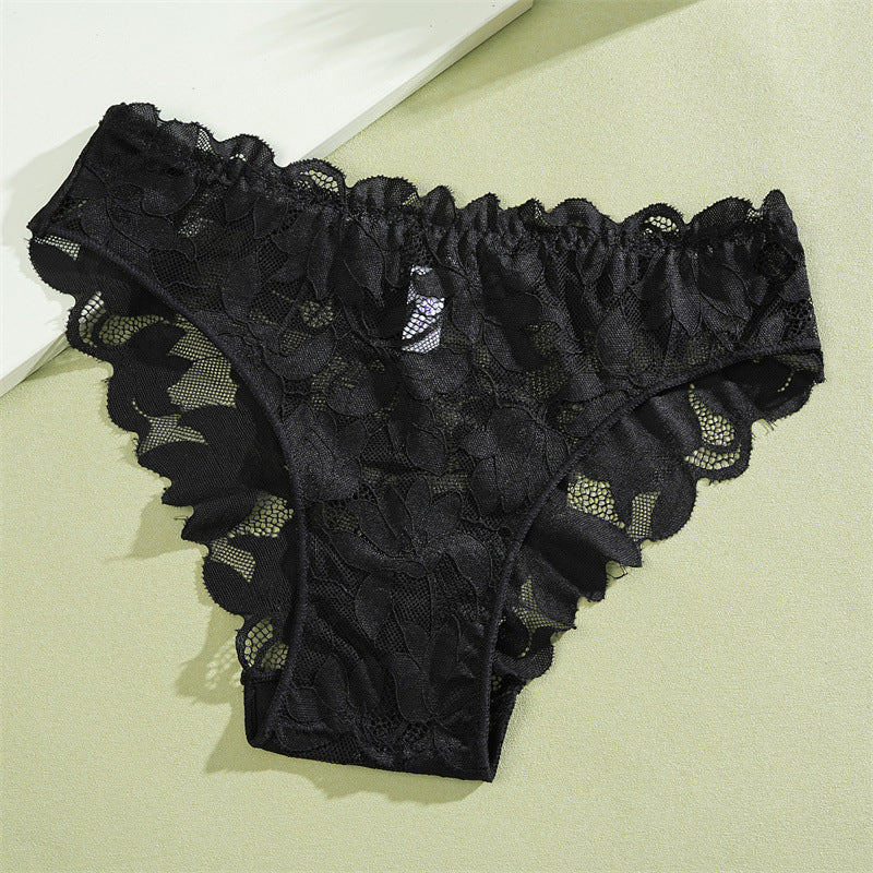 Culotte avec dentelle fleurie et taille basse