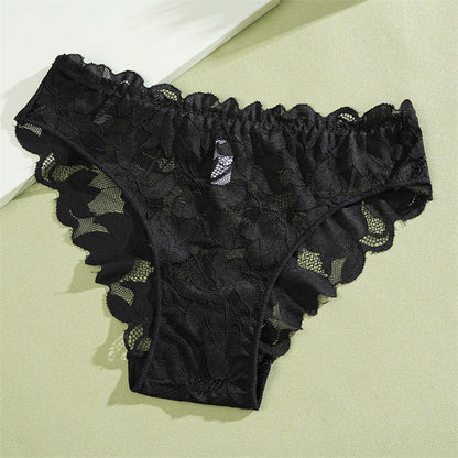 Culotte avec dentelle fleurie et taille basse