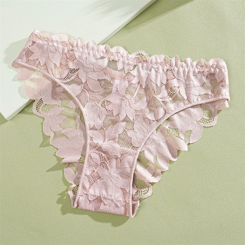 Culotte avec dentelle fleurie et taille basse