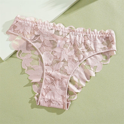 Culotte avec dentelle fleurie et taille basse