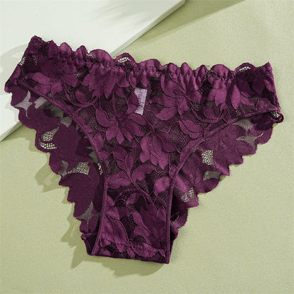Culotte avec dentelle fleurie et taille basse