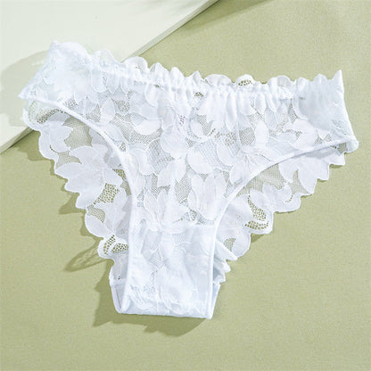 Culotte avec dentelle fleurie et taille basse