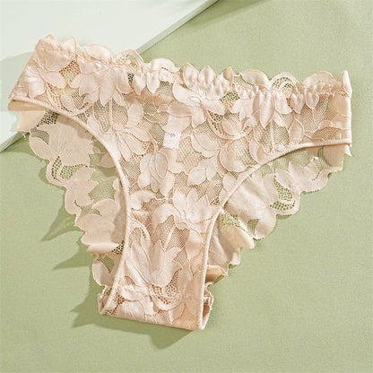 Culotte avec dentelle fleurie et taille basse