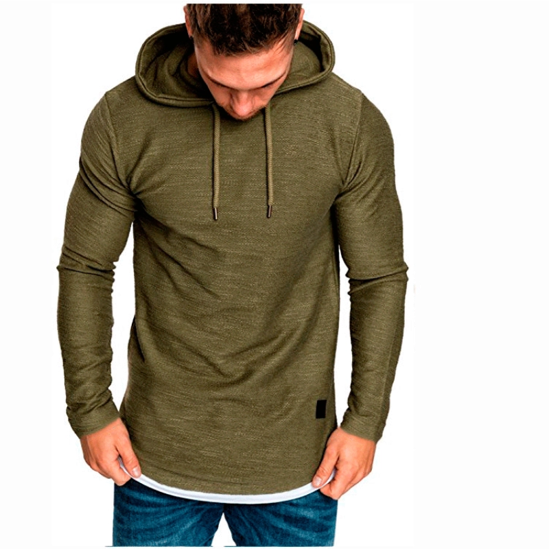 👕 60% DE RÉDUCTION! 🔥 Sweat à Capuche Uni à Cordon & Manches Longues – Tissu Doudou, Poches Kangourou & Streetwear Look 🧶