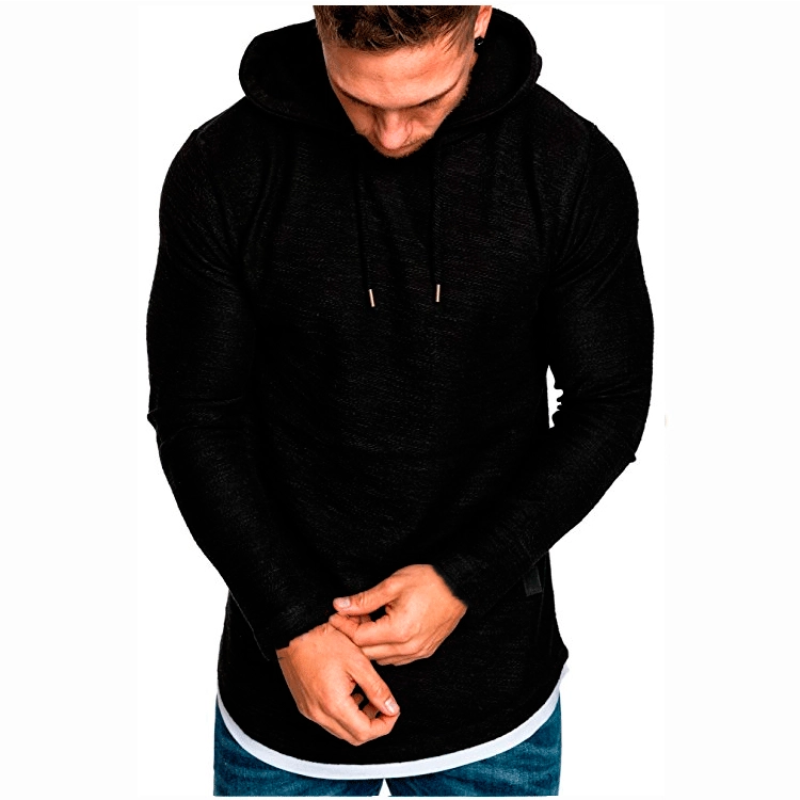 👕 60% DE RÉDUCTION! 🔥 Sweat à Capuche Uni à Cordon & Manches Longues – Tissu Doudou, Poches Kangourou & Streetwear Look 🧶