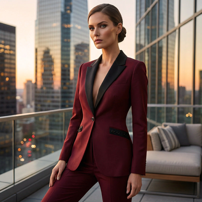 Ensemble costume formel moderne avec pantalon à jambes droites