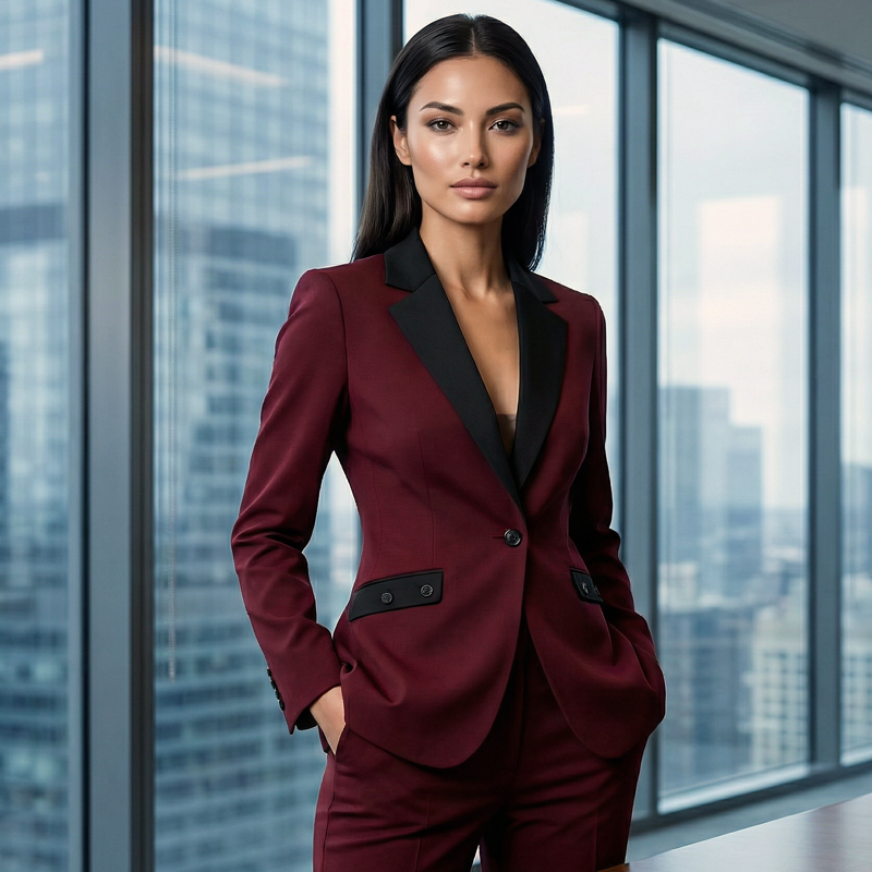 Ensemble costume formel moderne avec pantalon à jambes droites