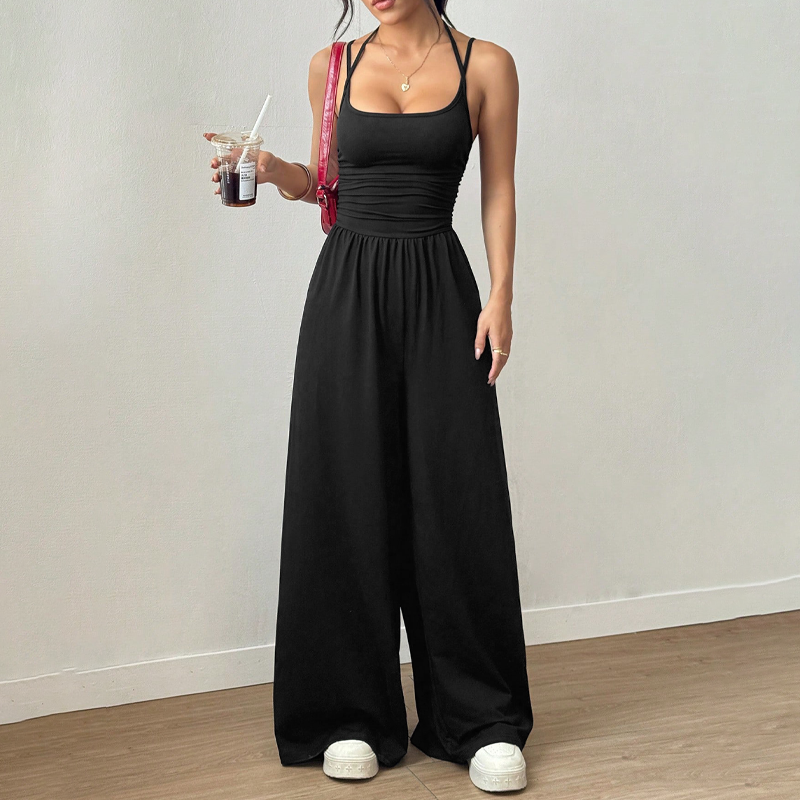 💎 50% DE RÉDUCTION ! 💎 Combinaison-Pantalon Femme à Fines Bretelles – Coupe Large, Tissu Fluide & Silhouette Élancée 🌸☀️