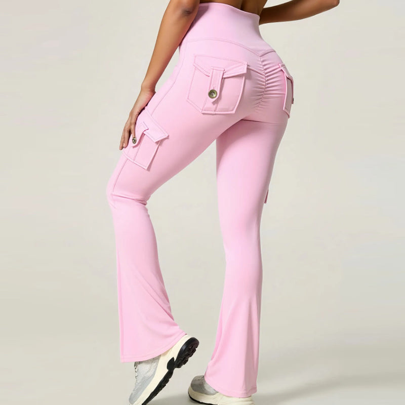 🐰✨Pantalon de yoga évasé à taille haute pour femme avec poches