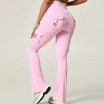 🐰✨Pantalon de yoga évasé à taille haute pour femme avec poches