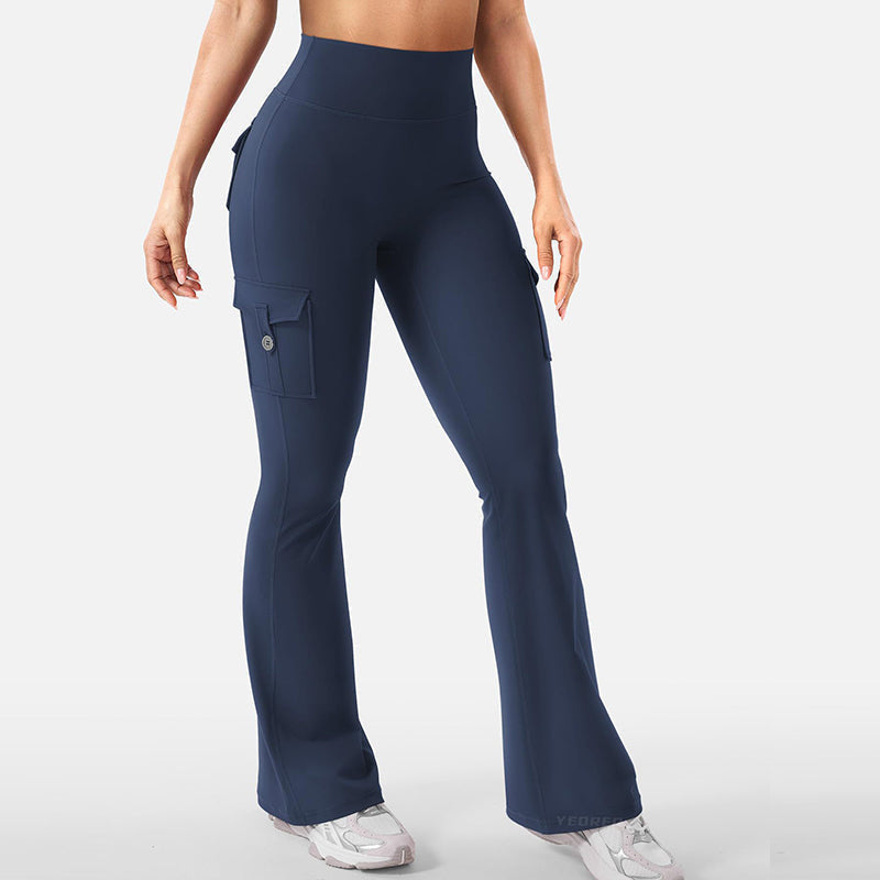 🐰✨Pantalon de yoga évasé à taille haute pour femme avec poches