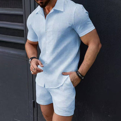 📢📢50 % DE RÉDUCTION !!!⏰Ensemble chemise et short pour homme