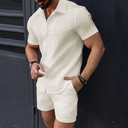 📢📢50 % DE RÉDUCTION !!!⏰Ensemble chemise et short pour homme