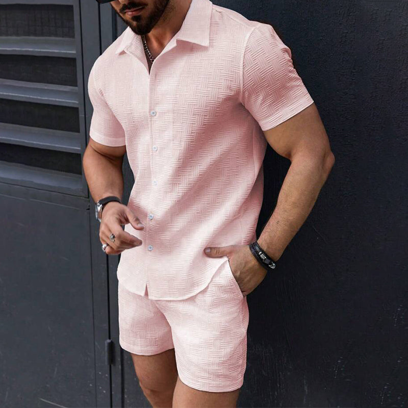 📢📢50 % DE RÉDUCTION !!!⏰Ensemble chemise et short pour homme