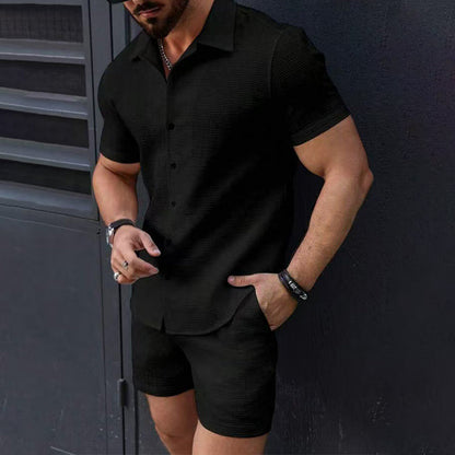 📢📢50 % DE RÉDUCTION !!!⏰Ensemble chemise et short pour homme