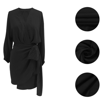 Robe portefeuille à col en V pour femme
