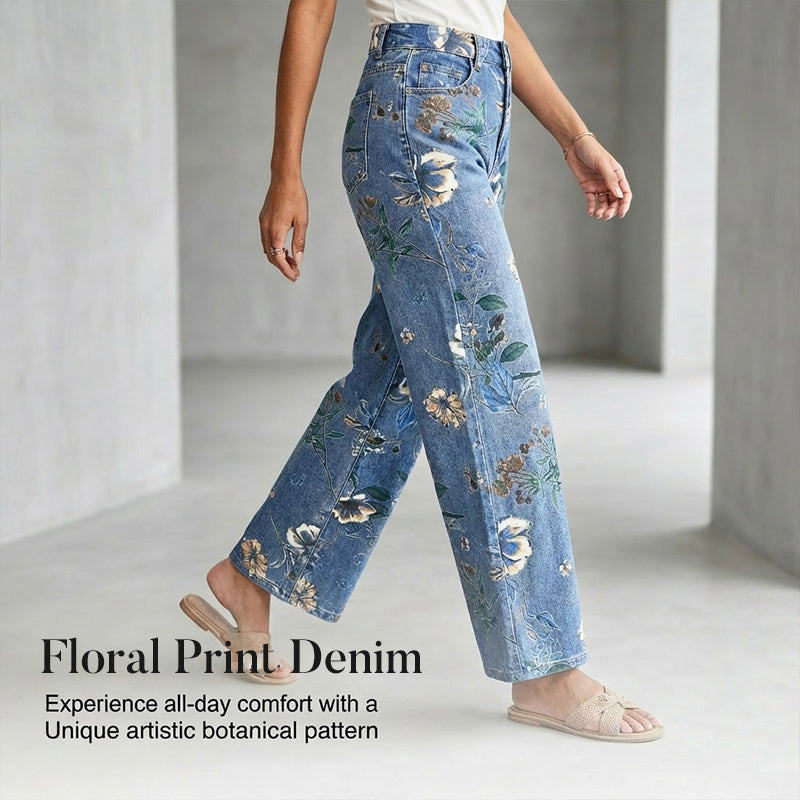 💎 -50% SUR LE JEAN DROIT FLEURI ! 💎 Coupe Flatteuse, Denim Premium & Style Romantique