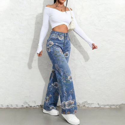 💎 -50% SUR LE JEAN DROIT FLEURI ! 💎 Coupe Flatteuse, Denim Premium & Style Romantique
