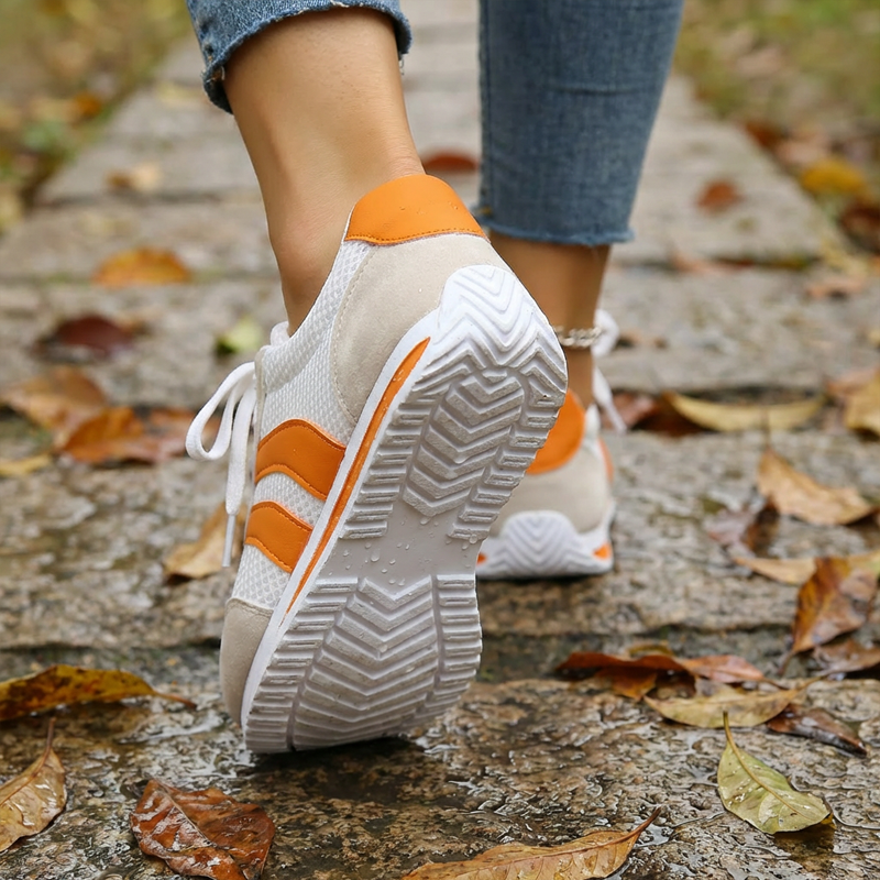 Baskets décontractées à lacets en maille pour femme