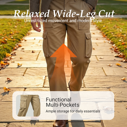Pantalon cargo droit multi-poches pour homme