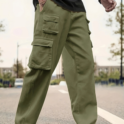 Pantalon cargo droit multi-poches pour homme