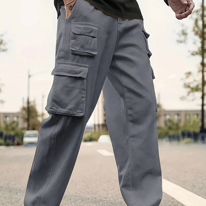 Pantalon cargo droit multi-poches pour homme