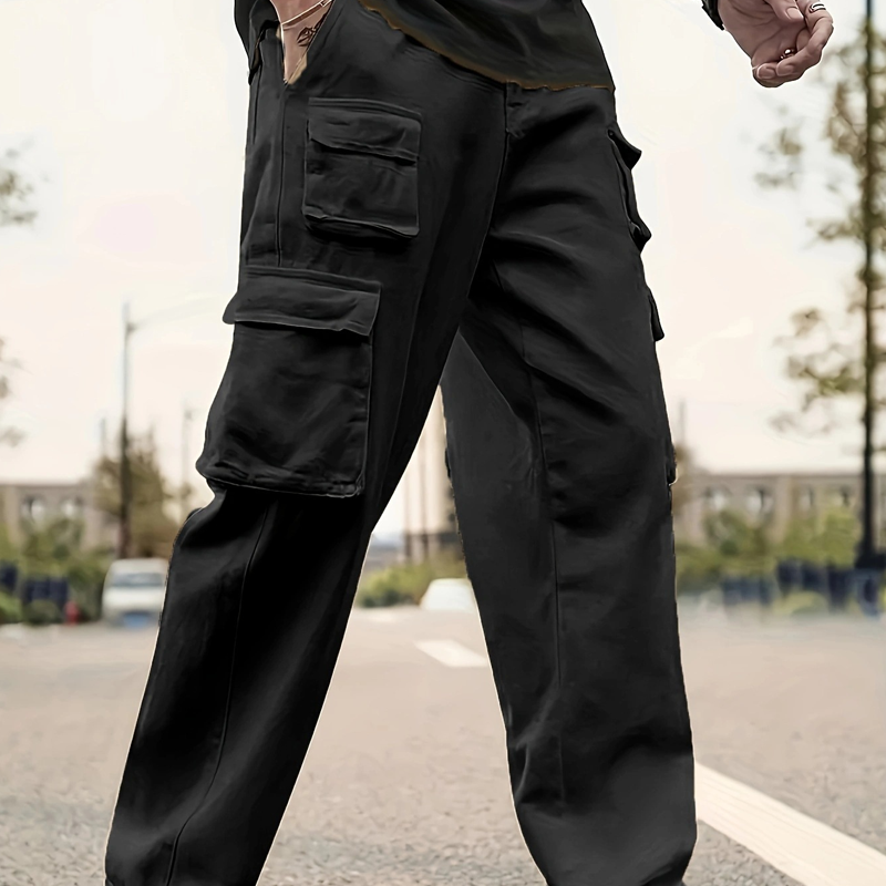 Pantalon cargo droit multi-poches pour homme