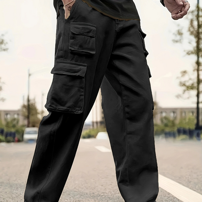 Pantalon cargo droit multi-poches pour homme