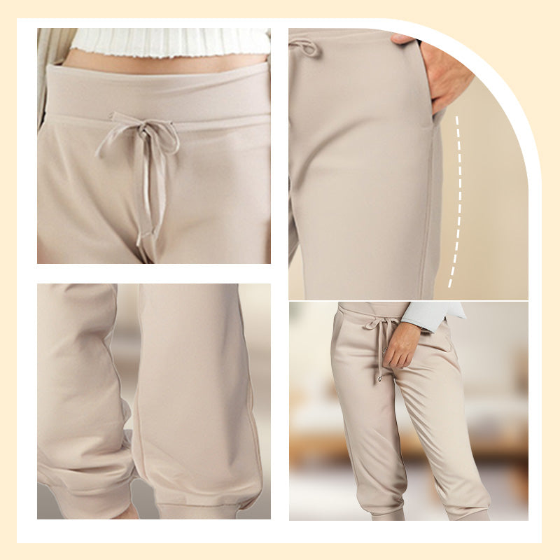 Pantalon de Jogging 3/4 Taille Haute - Coupe Ajustée avec Cordon de Serrage & Poches