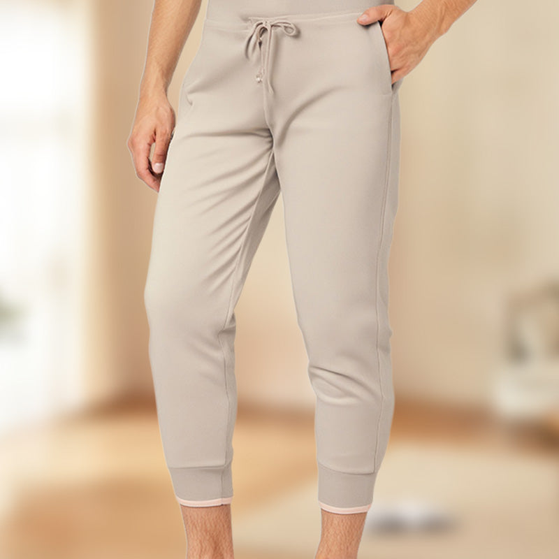 Pantalon de Jogging 3/4 Taille Haute - Coupe Ajustée avec Cordon de Serrage & Poches