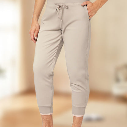 Pantalon de Jogging 3/4 Taille Haute - Coupe Ajustée avec Cordon de Serrage & Poches