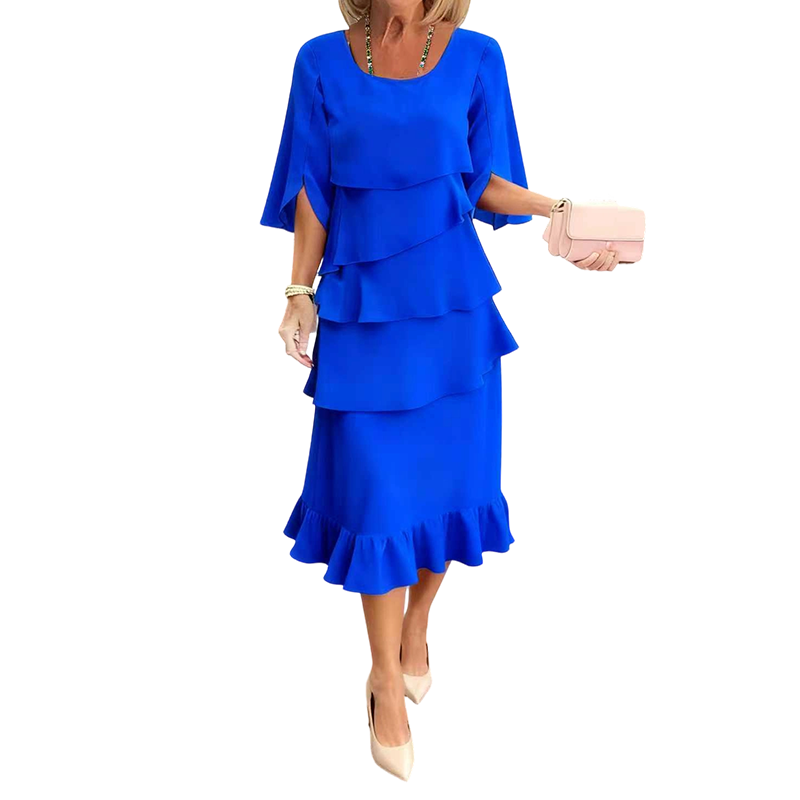 Robe élégante à manches à volants superposés