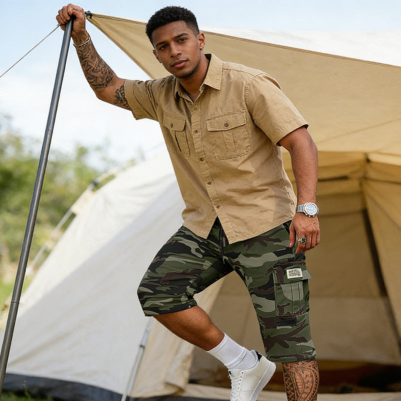 📢📢BIG SALE!!⏰Men's Camouflage Cargo Shorts – Multi-Pocket, Adjustable Waist & Breathable Fabric