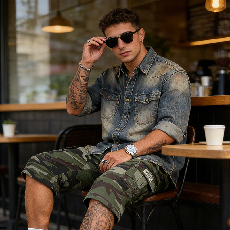 📢📢BIG SALE!!⏰Men's Camouflage Cargo Shorts – Multi-Pocket, Adjustable Waist & Breathable Fabric