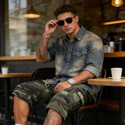 📢📢BIG SALE!!⏰Men's Camouflage Cargo Shorts – Multi-Pocket, Adjustable Waist & Breathable Fabric