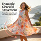 Robe plissée sans manches à imprimé floral pour femme