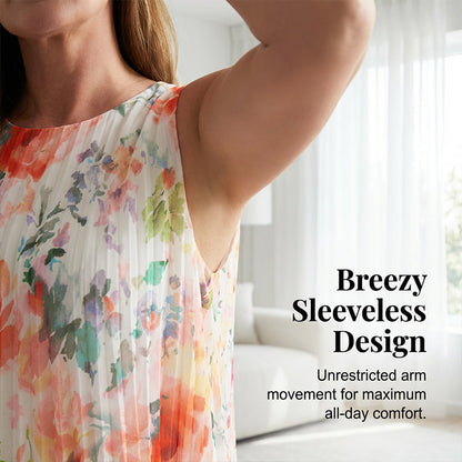 Robe plissée sans manches à imprimé floral pour femme