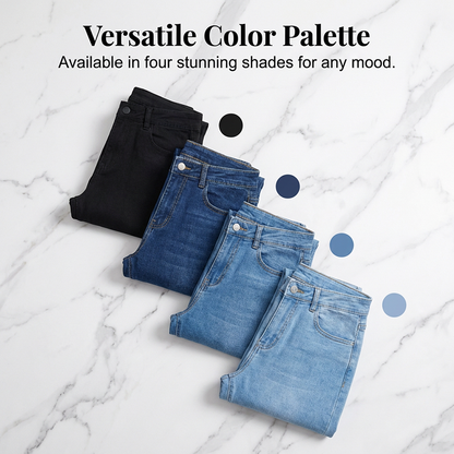 Jean évasé stretch taille haute pour femme