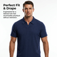 Chemise à manches courtes et col à revers en tricot côtelé pour homme